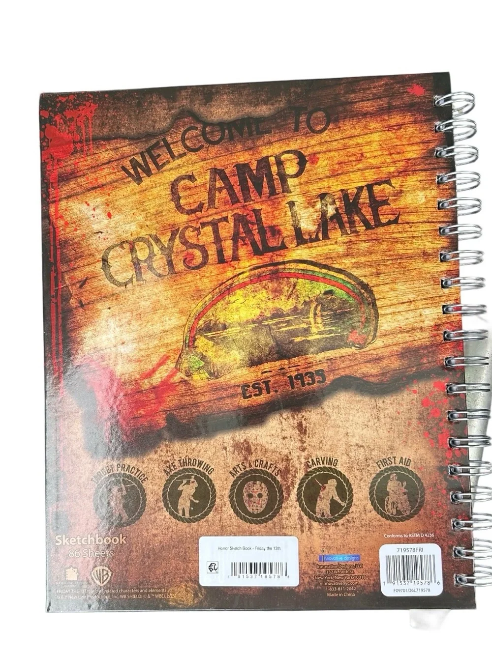 Friday The 13th Jason Sketchbook Notebook Set Color Pencils Horror Halloween New
